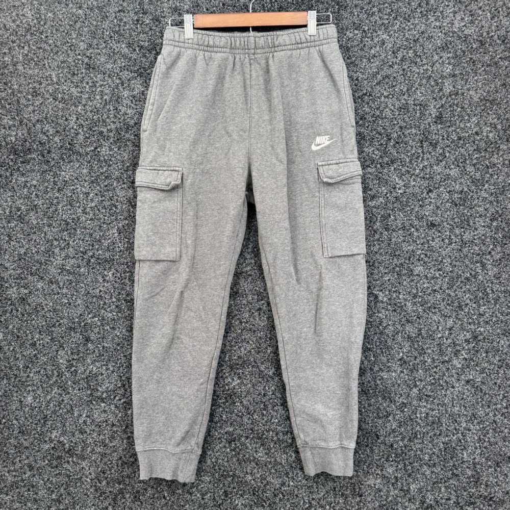 Nike Sportswear Club Fleece Cargo Joggers Gray Sweatpants Small CD3129-063